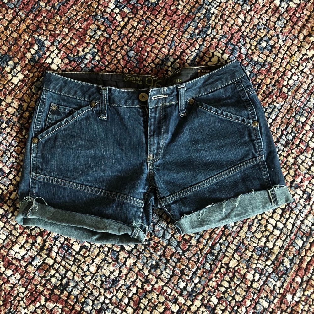 G-STAR cut off jean shorts